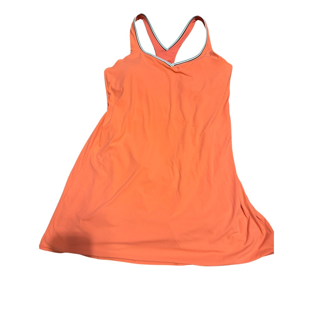 All in Motion Womens Orange Active Dress Built-in Shorts Shelf Bra Large L